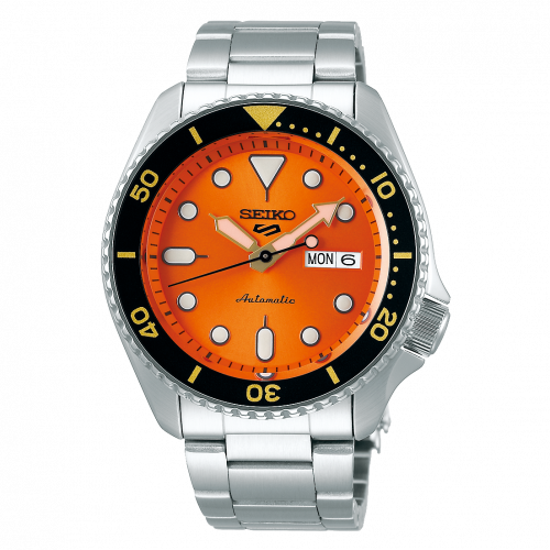 Seiko 5 Sports Sports Style Stainless Steel / Orange / Bracelet SRPD59K1
