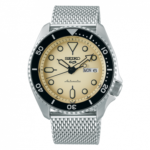 Seiko 5 Sports Suits Style Stainless Steel / Sand / Mesh SRPD67K1