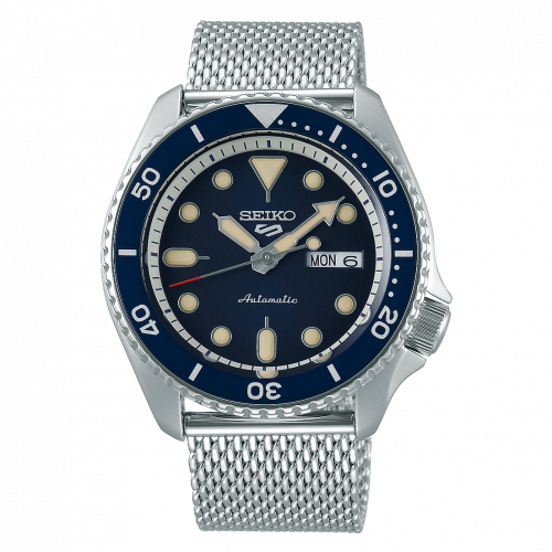 Seiko 5 Sports Suits Style Stainless Steel / Blue / Mesh SRPD71K1