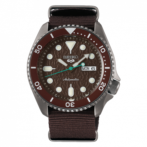 Seiko 5 Sports Street Style Hard Coating / Brown / NATO SRPD85K1
