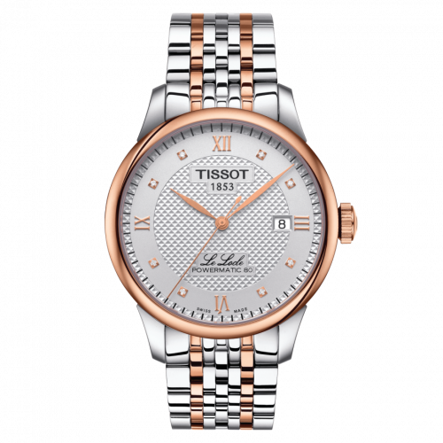Tissot Le Locle Powermatic 80 39.3 Stainless Steel / Rose Gold PVD / Silver / Bracelet T006.407.22.036.00