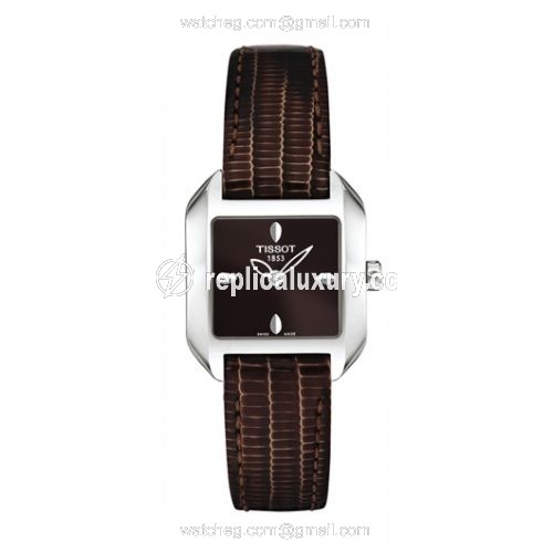 Tissot T-Wave Square Quartz 23.6 Stainless Steel / Black / Strap T02.1.215.61