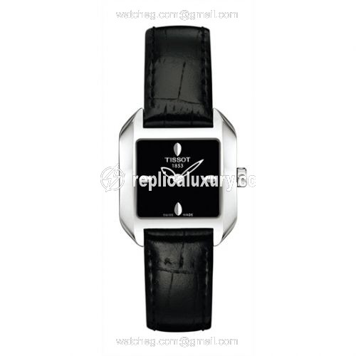 Tissot T-Wave Square Quartz 23.6 Stainless Steel / Black / Strap T02.1.225.51
