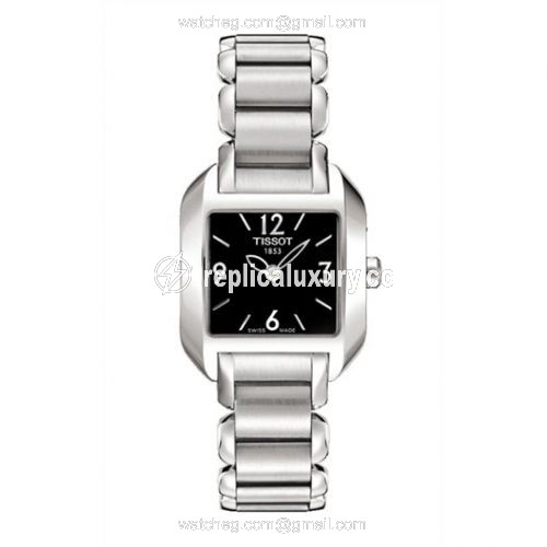 Tissot T-Wave Square Quartz 23.6 Stainless Steel / Black / Bracelet T02.1.285.52
