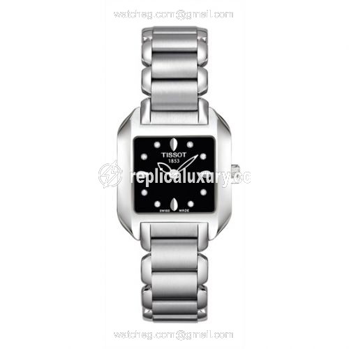 Tissot T-Wave Square Quartz 23.6 Stainless Steel / Black / Bracelet T02.1.285.54