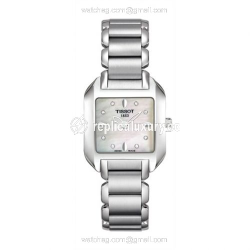 Tissot T-Wave Square Quartz 23.6 Stainless Steel / MOP / Bracelet T02.1.285.74