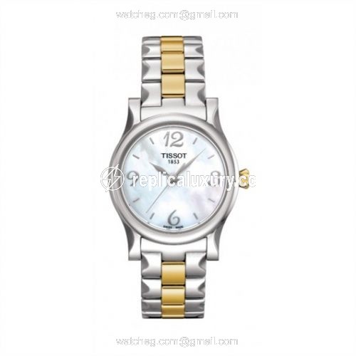 Tissot Stylis-T Quartz 29 Stainless Steel / Yellow Gold PVD / MOP / Bracelet T028.210.22.117.00