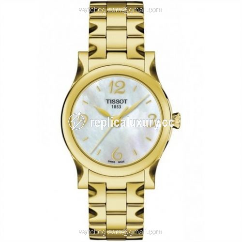Tissot Stylis-T Quartz 29 Yellow Gold PVD / MOP / Bracelet T028.210.33.117.00