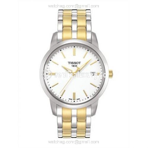 Tissot Dream Quartz 38 Stainless Steel / Yellow Gold PVD / White / Bracelet T033.410.22.011.01