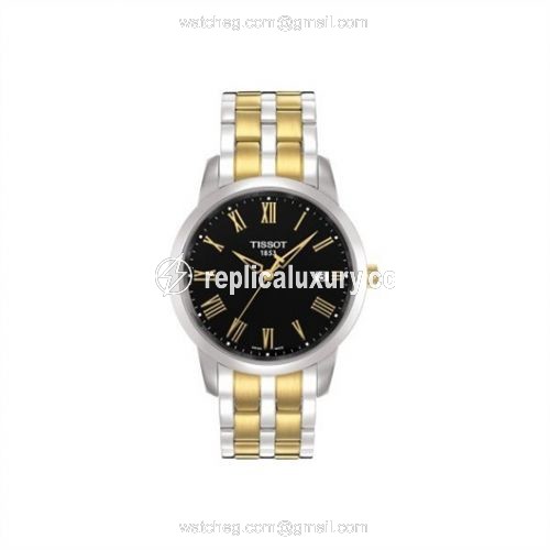 Tissot Dream Quartz 38 Stainless Steel / Yellow Gold PVD / Black / Bracelet T033.410.22.053.01