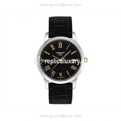 Tissot Dream Quartz 38 Stainless Steel / Yellow Gold PVD / Black / Strap T033.410.26.053.01