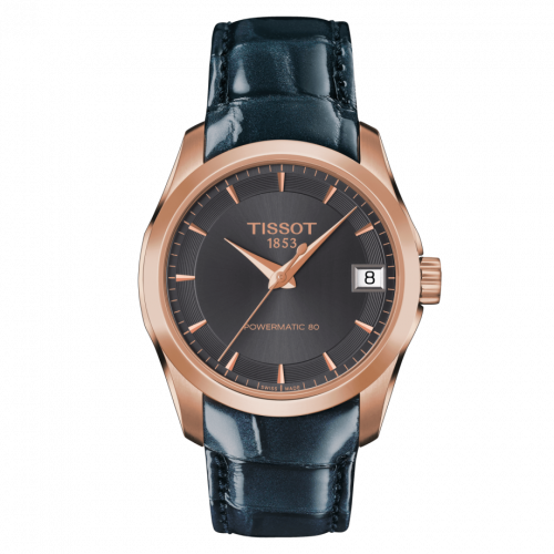 Tissot Couturier Powermatic 80 32 Rose Gold PVD / Grey / Strap T035.207.36.061.00