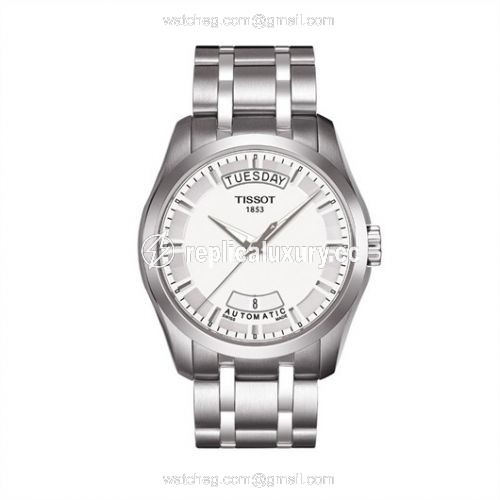 Tissot Couturier Automatic Day-Date Silver / Bracelet T035.407.11.031.00