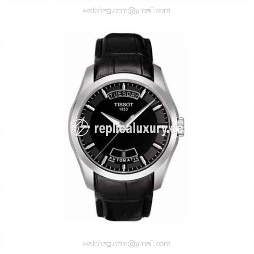 Tissot Couturier Automatic Day-Date Stainless Steel / Black / Strap T035.407.16.051.00