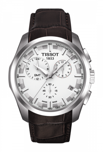 Tissot Couturier Quartz Chronograph GMT Silver / Strap T035.439.16.031.00