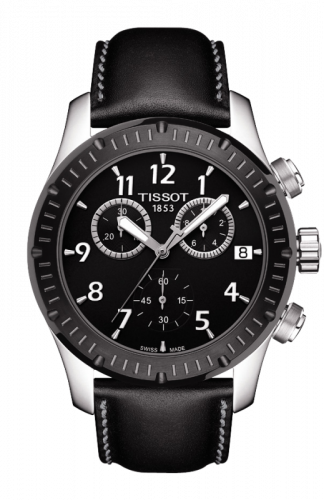 Tissot V8 Quartz Chronograph PVD Bezel Leather T039.417.26.057.00