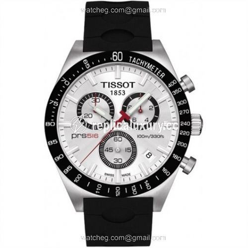 Tissot PRS 516 Quartz Chronograph Silver Rubber T044.417.27.031.00