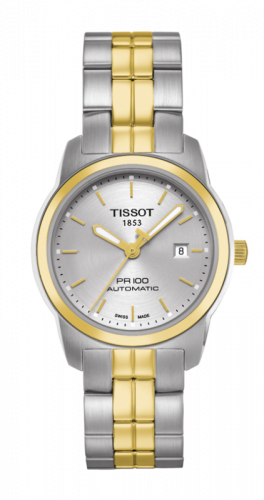 Tissot PR 100 Automatic 27 Stainless Steel / Yellow Gold PVD / Silver / Bracelet T049.307.22.031.00