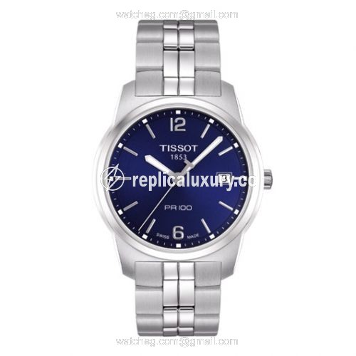Tissot PR 100 Quartz 38 Stainless Steel / Blue / Bracelet T049.410.11.047.01
