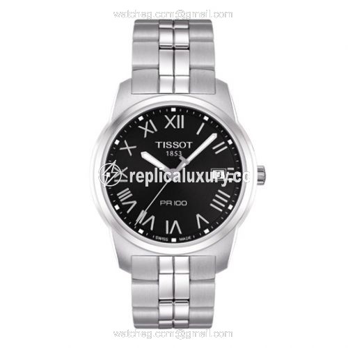 Tissot PR 100 Quartz 38 Stainless Steel / Black / Bracelet T049.410.11.053.01