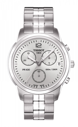 Tissot PR 100 Chronograph Quartz 38 Stainless Steel / Silver / Bracelet T049.417.11.037.00