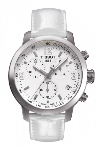 Tissot PRC 200 Quartz Chronograph White Leather T055.417.16.017.00