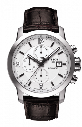 Tissot PRC 200 Automatic Chronograph Silver Leather T055.427.16.017.00