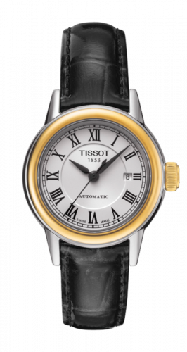 Tissot Carson Automatic 29.5 Stainless Steel / Yellow Gold PVD / Silver / Strap T085.207.26.013.00