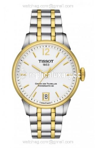 Tissot Chemin des Tourelles Powermatic 32 Stainless Steel / Yellow Gold / Silver / Bracelet T099.207.22.037.00