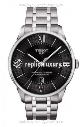 Tissot Chemin des Tourelles Powermatic 80 Black Roman / Bracelet T099.407.11.058.00