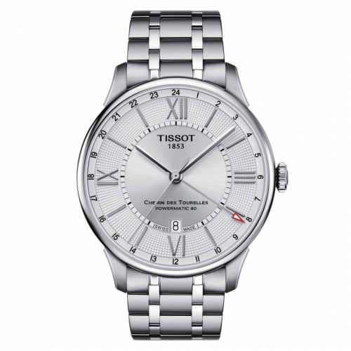 Tissot Chemin Des Tourelles Powermatic 80 GMT 42 Stainless Steel / Silver / Bracelet T099.429.11.038.00