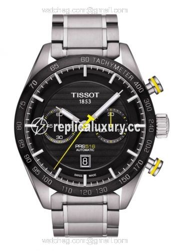 Tissot PRS 516 Automatic Chronograph 45 Stainless Steel / Black / Bracelet T100.427.11.051.00