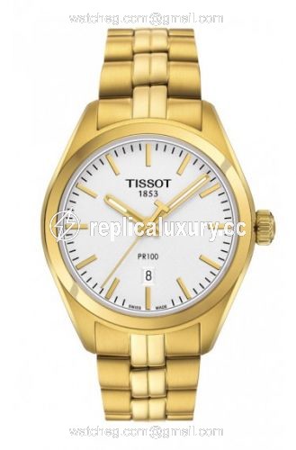 Tissot PR 100 Quartz 33 Yellow Gold PVD / Silver / Bracelet T101.210.33.031.00