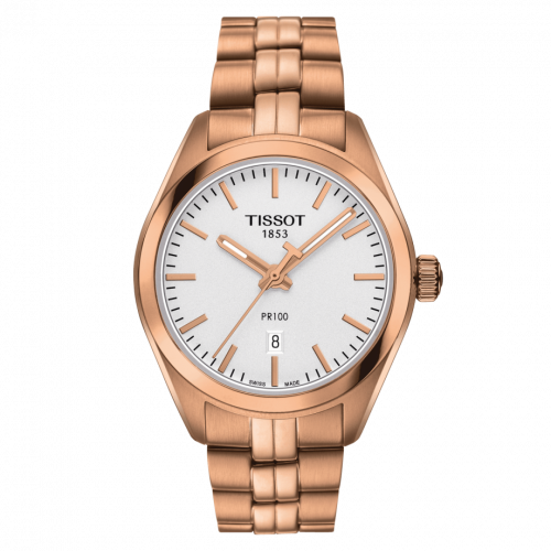 Tissot PR 100 Quartz 33 Rose Gold PVD / Silver / Bracelet T101.210.33.031.01