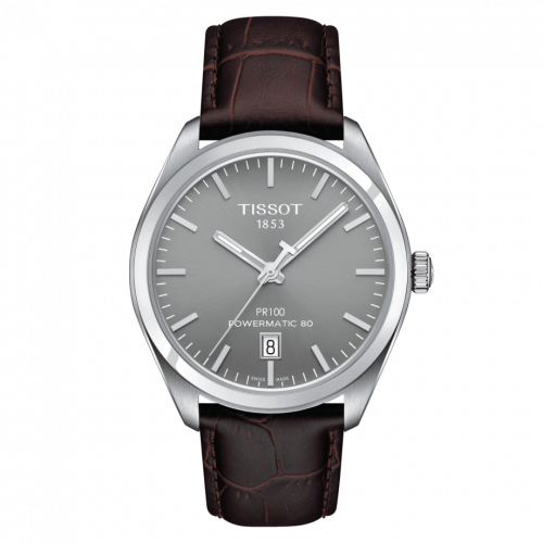 Tissot PR 100 Powermatic 80 39 Stainless Steel / Grey / Strap T101.407.16.071.00