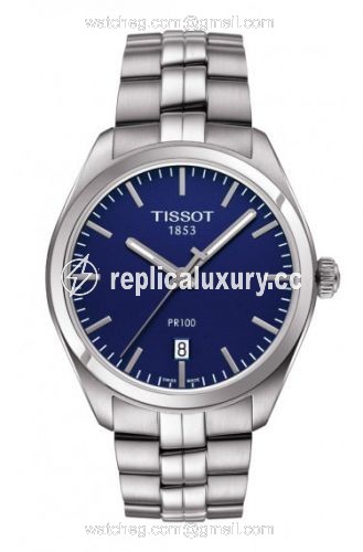 Tissot PR 100 Quartz 39 Stainless Steel / Blue / Bracelet T101.410.11.041.00
