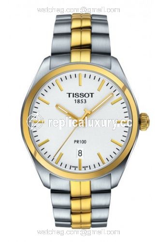 Tissot PR 100 Quartz 39 Stainless Steel / Yellow Gold PVD / Silver / Bracelet T101.410.22.031.00