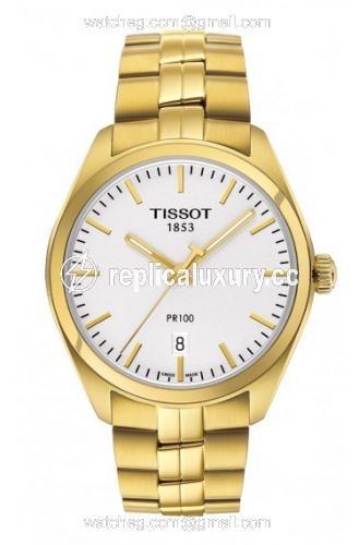 Tissot PR 100 Quartz 39 Yellow Gold PVD / Silver / Bracelet T101.410.33.031.00