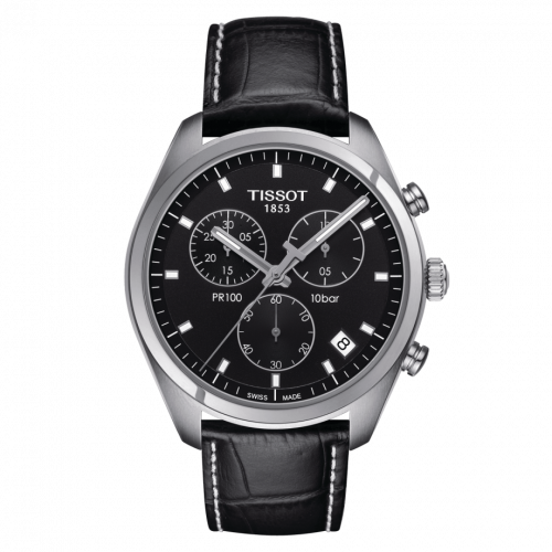 Tissot PR 100 Chronograph Quartz 41 Stainless Steel / Black / Strap T101.417.16.051.00