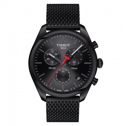 Tissot PR 100 Chronograph Quartz 41 PVD / Black / Milanese T101.417.33.051.00