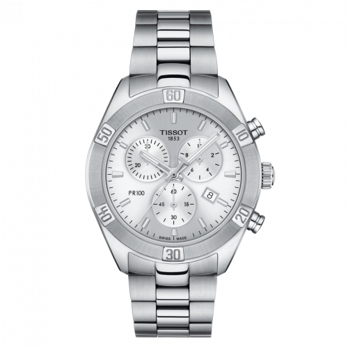 Tissot PR 100 Sport Chic Chronograph 38 Stainless Steel / Silver / Bracelet T101.917.11.031.00