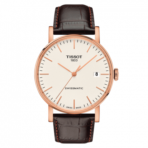 Tissot Everytime Swissmatic 41 Rose Gold PVD / Silver / Strap T109.407.36.031.00