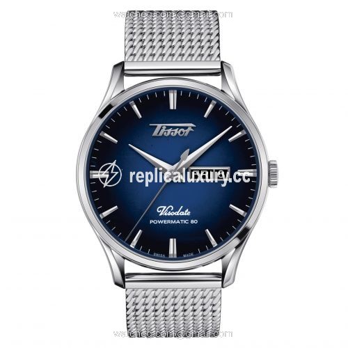 Tissot Visodate Powermatic 80 Stainless Steel / Blue / Bracelet T118.430.11.041.00