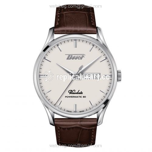 Tissot Visodate Powermatic 80 Stainless Steel / Silver / Strap T118.430.16.271.00