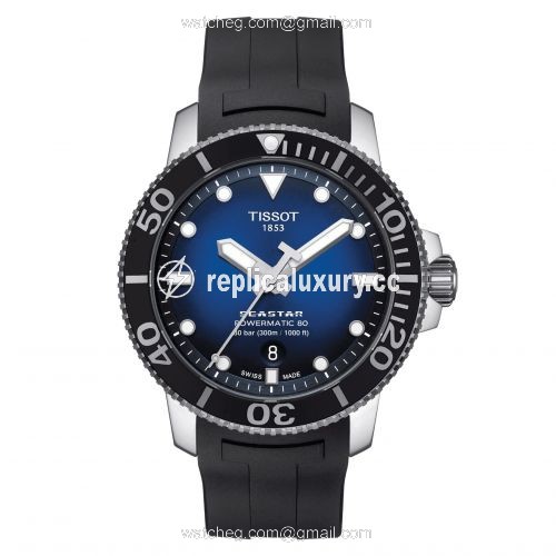 Tissot Seastar 1000 Powermatic 80 43 Stainless Steel / Gradient Blue / Rubber T120.407.17.041.00