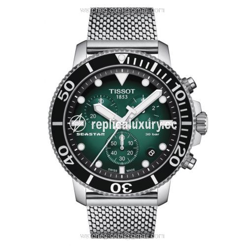 Tissot Seastar 1000 Chronograph Quartz 45.5 Stainless Steel / Gradient Grey / Mesh T120.417.11.091.00