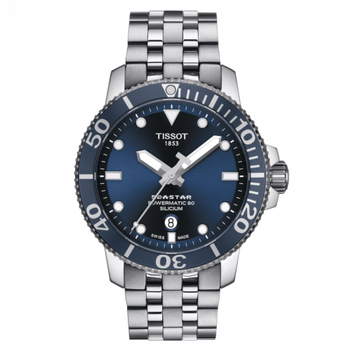 Tissot Seastar 1000 Powermatic 80 Silicium 43 Stainless Steel / Blue / Bracelet T120.407.11.041.01