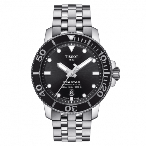 Tissot Seastar 1000 Powermatic 80 43 Stainless Steel / Black / Bracelet T120.407.11.051.00