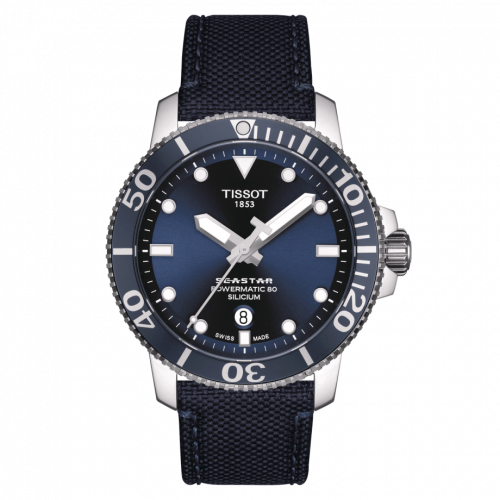Tissot Seastar 1000 Powermatic 80 Silicium 43 Stainless Steel / Blue / Fabric T120.407.17.041.01