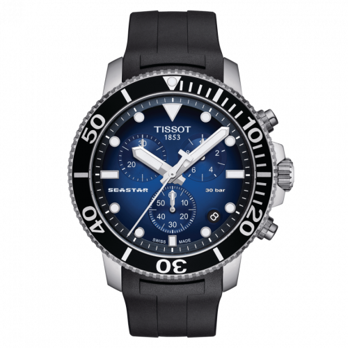 Tissot Seastar 1000 Chronograph Quartz 45.5 Stainless Steel / Gradient Blue / Rubber T120.417.17.041.00